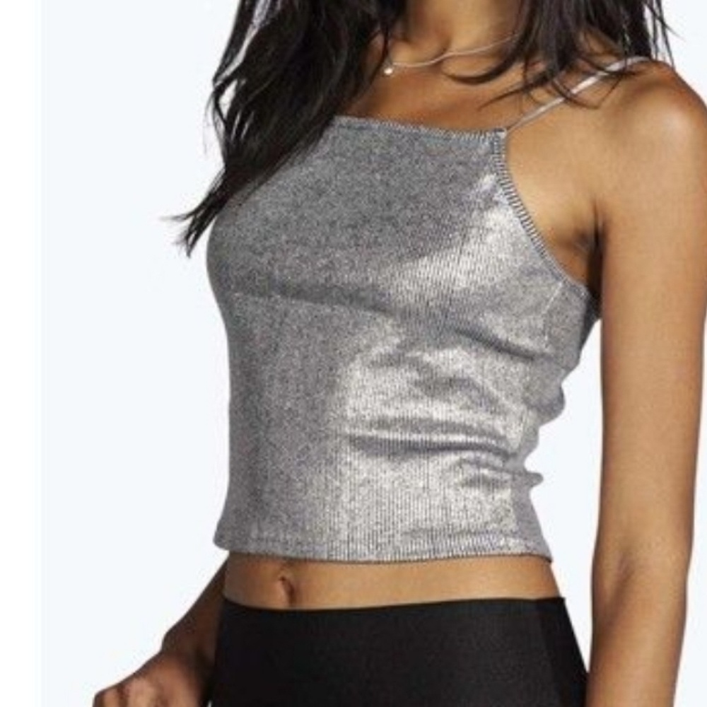 Silver crop top